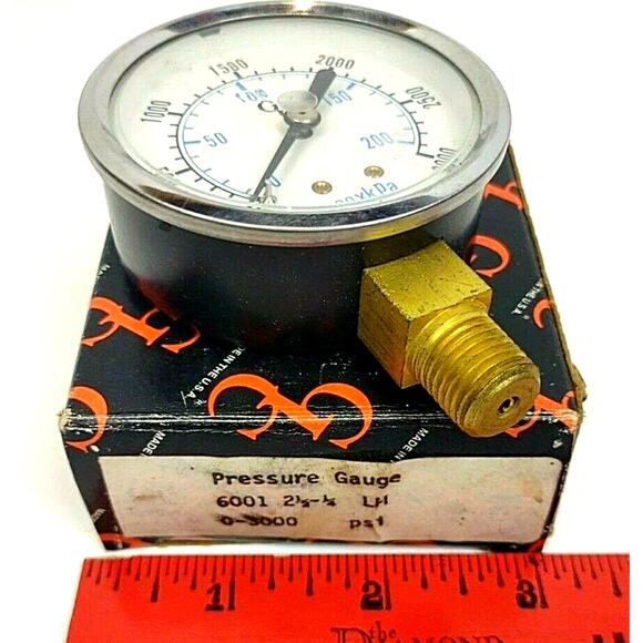 GIC  3000 PSI Pressure Gauge 2 1/2" 6001 CBM 1/4 NPT 100x kPa - Open Box - Picture 5 of 5